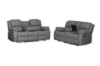 Picture of MARVIN Air Leather Manual Reclining Sofa Range (Grey) - 3 Seat with Drop Down Cup Holders & Wireless Charger (3RRC)