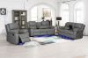 Picture of MARVIN Air Leather Manual Reclining Sofa Range (Grey) - 3RRC+2RRC Sofa Set