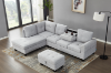 Picture of DEVON Fabric Sectional Sofa with Storage Ottoman (Grey) - Chaise Facing Right