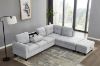 Picture of DEVON Fabric Sectional Sofa with Storage Ottoman (Grey) - Chaise Facing Left