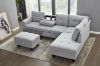 Picture of DEVON Fabric Sectional Sofa with Storage Ottoman (Grey) - Chaise Facing Left