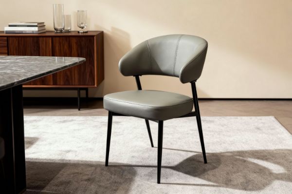 Picture of LORENZA Air Leather  Dining Chair (Light Grey) - Each