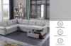 Picture of MERITON Sectional Sofa/Pull-Out Sofa Bed with Storage Chaise (Light Grey)
