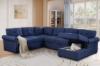 Picture of MERITON Sectional Sofa/Pull-Out Sofa Bed with Storage Chaise (Blue)