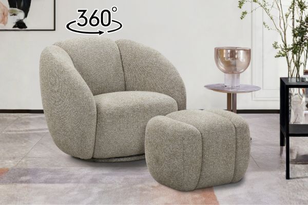 Picture of EMERY 360° Swivel Armchair with Ottoman