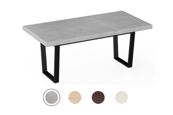 Picture of SYNERGYPLUS Dining Table with Trapezoid Metal Legs (Cement Grey) - 160x90