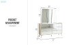 Picture of MIRORA 6-Drawer Mirrored Dresser with Mirror