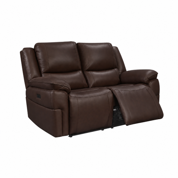 Picture of MCCRAE Genuine Leather 2 Seater Power Recliner Sofa (Brown)
