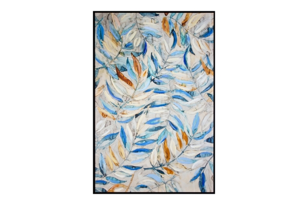 Picture of 389-003 Semi Hand Oil Painting Canvas Wall Art with Black Frame (80x120CM) - Colorful Leaves