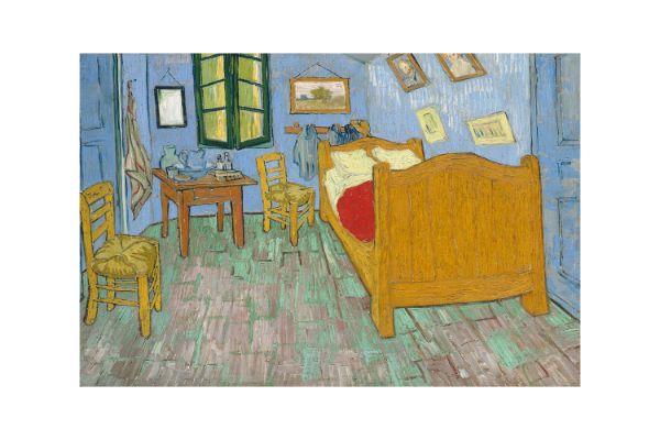 Picture of 367-003 Hand-Finished Canvas Decorative Wall Art (90×60cm) - Bedroom in Arles (1888) by Vincent van Gogh