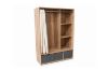 Picture of Aura H160 Open Wardrobe with Fabric Curtain, Open Shelves and 3 Fabric Drawers