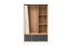 Picture of Aura H160 Open Wardrobe with Fabric Curtain, Open Shelves and 3 Fabric Drawers