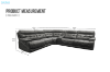 Picture of SOMNIX Air Leather Zero Gravity Dual Motor Power Reclining Sectional Sofa with Storage Console & Cup Holders & USB, Type-C Ports (Charcoal)
