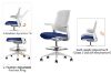 Picture of AERIS Mid Back Automatic Gliding Multifunctional Office Chair with Adjustable Foot Ring
