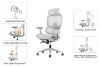 Picture of FLEXO Height Adjustable Mesh Seat Office Chair with Adjustable Headrest & Backrest, Seat Slider (Grey)