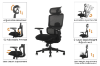 Picture of FLEXO Pro Height Adjustable Mesh Office Chair with Adjustable Headrest & Backrest, 5D Armrests and Seat Slider (Dark)