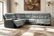 Picture of SOMNIX Zero Gravity Dual Motor Power Reclining Sectional Sofa with Storage Console & Cup Holders & USB Type-C Ports (Grey)