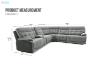 Picture of SOMNIX Zero Gravity Dual Motor Power Reclining Sectional Sofa with Storage Console & Cup Holders & USB Type-C Ports (Grey)