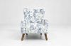 Picture of LUNORA Blue Accent Armchair/Sofa Chair with Floral Inner Seat