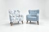 Picture of LUNORA Blue Accent Armchair/Sofa Chair with Floral Inner Seat