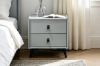 Picture of AUGUSTA 2-Drawer Sintered Stone Top Bedside Table (Light Grey)