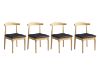 Picture of HORN Solid Wood Dining Chair with Black Cushion (Natural Color)