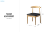 Picture of HORN Solid Wood Dining Chair with Black Cushion (Natural Color) - Each