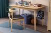 Picture of HORN Solid Wood Dining Chair with Black Cushion (Natural Color) - Each