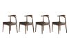 Picture of HORN Solid Wood Dining Chair with Black Cushion (Walnut)