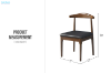 Picture of HORN Solid Wood Dining Chair with Black Cushion (Walnut) - 4 Chairs in 1 Carton