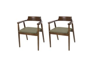 Picture of RIKA Solid Wood Dining Armchair - 2 Chairs in 1 Carton