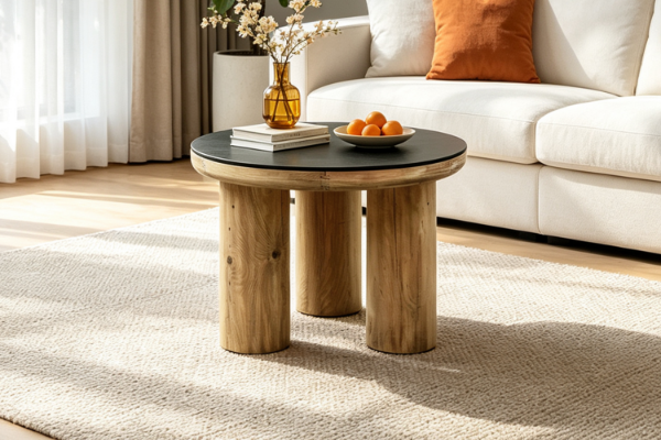 Picture of ASMA D60 Reclaimed Wood Round Coffee Table 