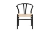 Picture of 49x57x75 WISHBONE Solid Beech Wood Y Replica Chair (Black Frame-Beige Seat) - Each