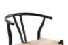 Picture of 49x57x75 WISHBONE Solid Beech Wood Y Replica Chair (Black Frame-Beige Seat) - Each