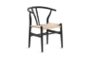 Picture of 49x57x75 WISHBONE Solid Beech Wood Y Replica Chair (Black Frame-Beige Seat) - 2 Chairs in 1 Carton