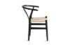 Picture of 49x57x75 WISHBONE Solid Beech Wood Y Replica Chair (Black Frame-Beige Seat) - 2 Chairs in 1 Carton