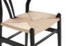 Picture of 49x57x75 WISHBONE Solid Beech Wood Y Replica Chair (Black Frame-Beige Seat) - 2 Chairs in 1 Carton