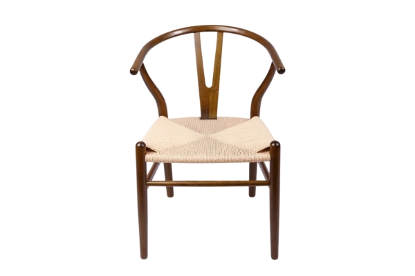 Picture of 49x57x75 WISHBONE Solid Beech Wood Y Replica Chair (Walnut Frame-Beige Seat) - Each