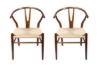 Picture of 49x57x75 WISHBONE Solid Beech Wood Y Replica Chair (Walnut Frame-Beige Seat) - Each
