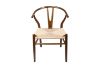 Picture of WISHBONE Solid Beech Wood Y Replica Chair (Walnut Frame-Beige Seat) - 49x57x75