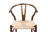 Picture of WISHBONE Solid Beech Wood Y Replica Chair (Walnut Frame-Beige Seat) - 49x57x75