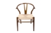 Picture of 49x57x75 WISHBONE Solid Beech Wood Y Replica Chair (Walnut Frame-Beige Seat) - 2 Chairs in 1 Carton
