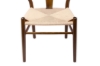 Picture of 49x57x75 WISHBONE Solid Beech Wood Y Replica Chair (Walnut Frame-Beige Seat) - 2 Chairs in 1 Carton