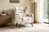 Picture of LUNORA Beige Accent Armchair/Sofa Chair with Floral Inner Seat