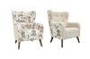 Picture of LUNORA Beige Accent Armchair/Sofa Chair with Floral Outer Back
