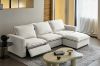 Picture of CERO Linen Fabric Power Reclining Sofa with Ottoman & USB Charging Port