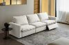 Picture of CERO Linen Fabric Power Reclining Sofa with Ottoman & USB Charging Port