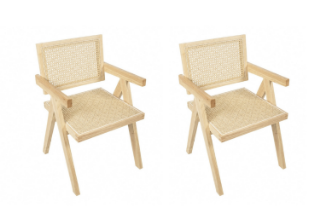 Picture of CHANDIGARH Solid Wood Replica Armchair (Natural) - 2 Chairs in 1 Carton