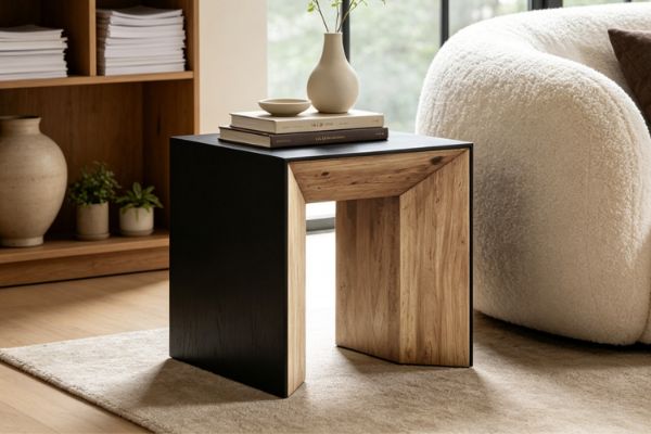 Picture of BETA Reclaimed Pine Wood Side Table (60x60cm)