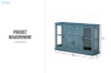 Picture of VANTA 4-Door 2-Drawer Storage Cabinet/Buffet with LED Lighting (Blue)
